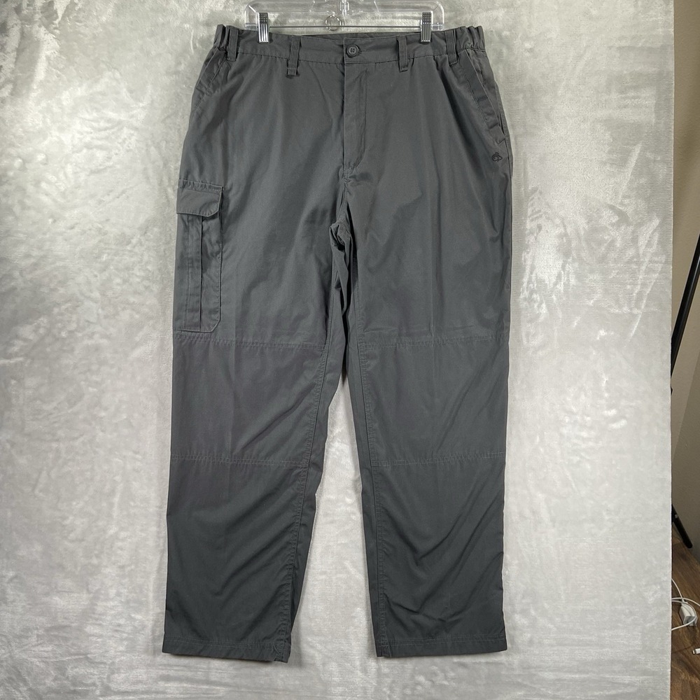 Craghoppers Pants men's 38x30 Canvas Cargo Pockets Outdoor Hiking Workwear Gray